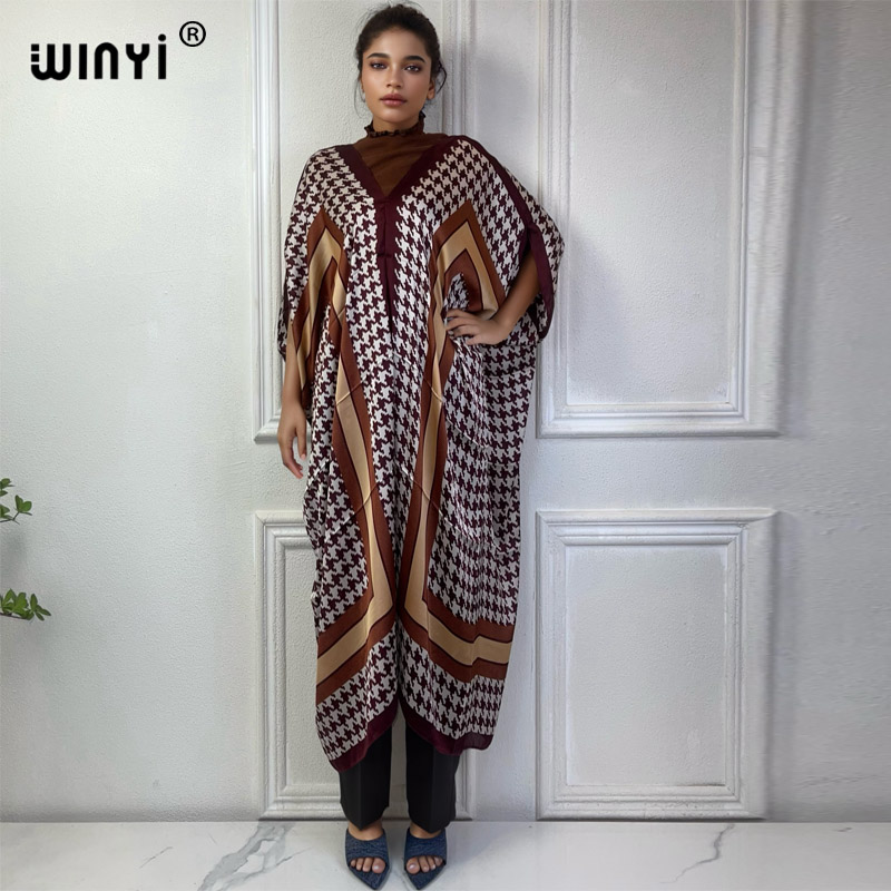 Robe Silk Women - WINYI Musim Panas Afrika V-neck gaun