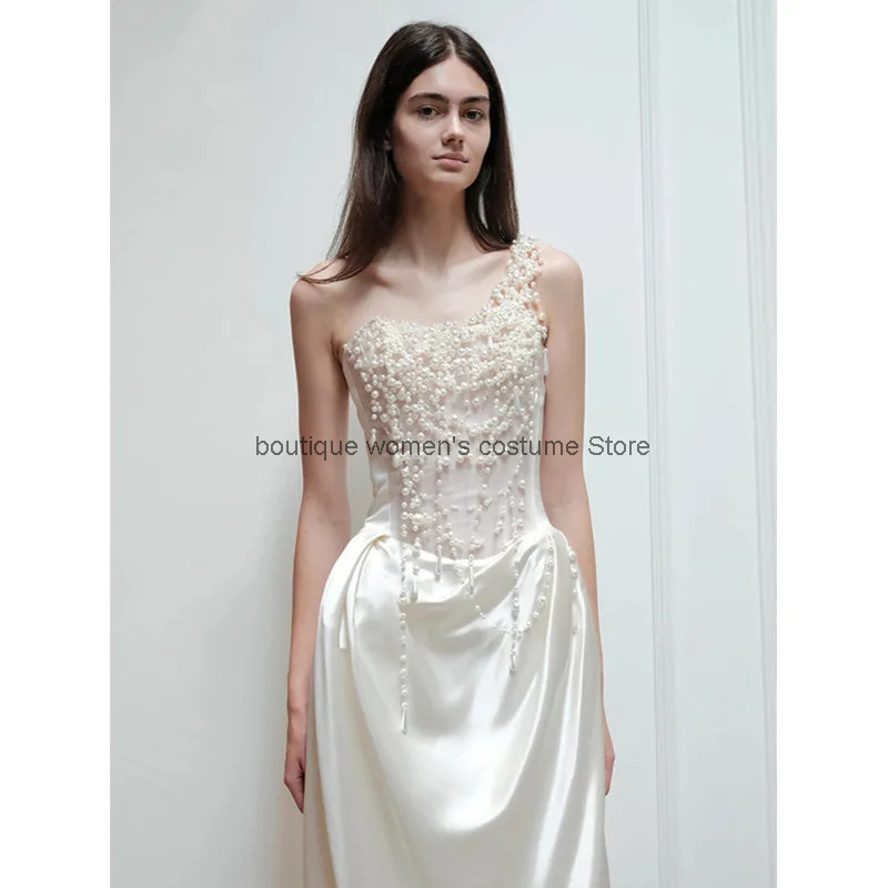 Gaun Malam Tanpa Tali Prancis  - Slip Dress Satin ulasan dan harga